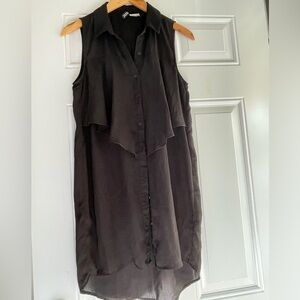 H&M chiffon layered tunic in black